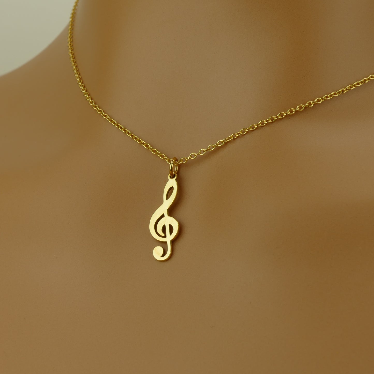 Treble Clef Music Note Necklace in Gift Box by Apsley & Heron