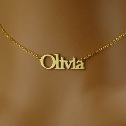 Gold Custom Name Necklace in Sterling Silver