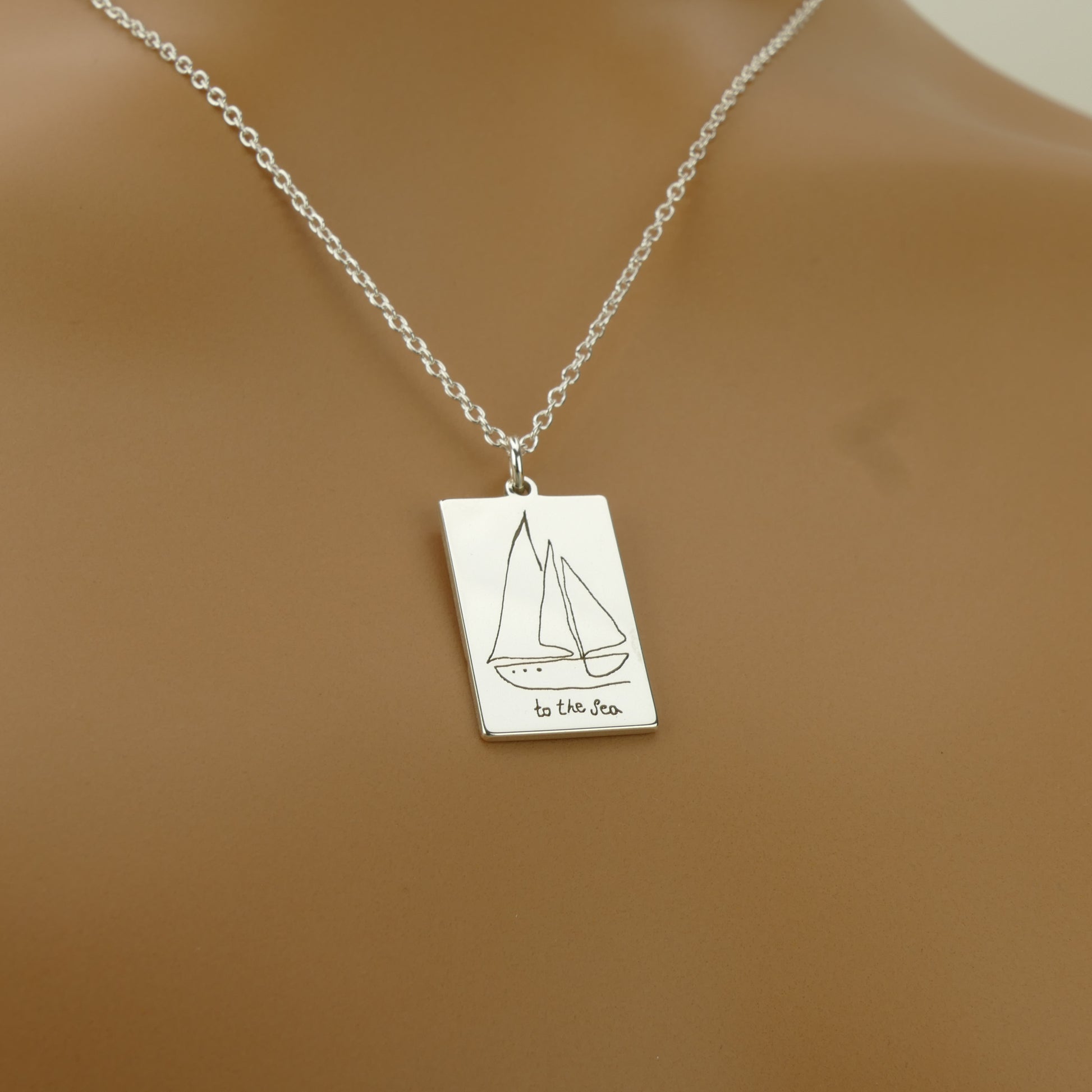 Handcrafted Personalised Kids Drawing Necklace from London Workshop