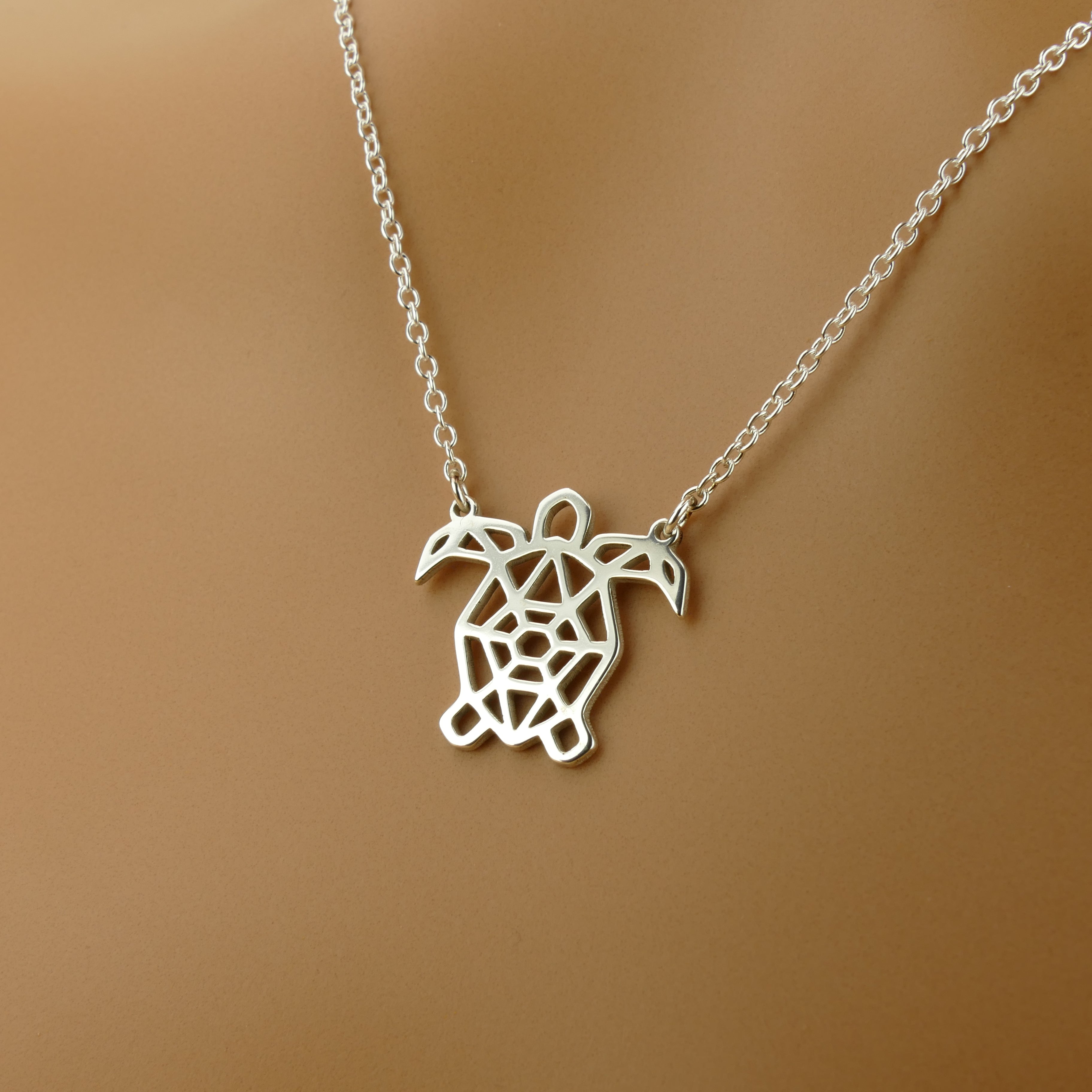 Fine silver 2024 turtle pendant