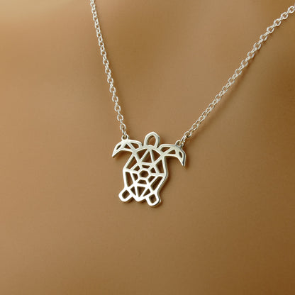 Handcrafted Geometric Turtle Necklace from London Workshop