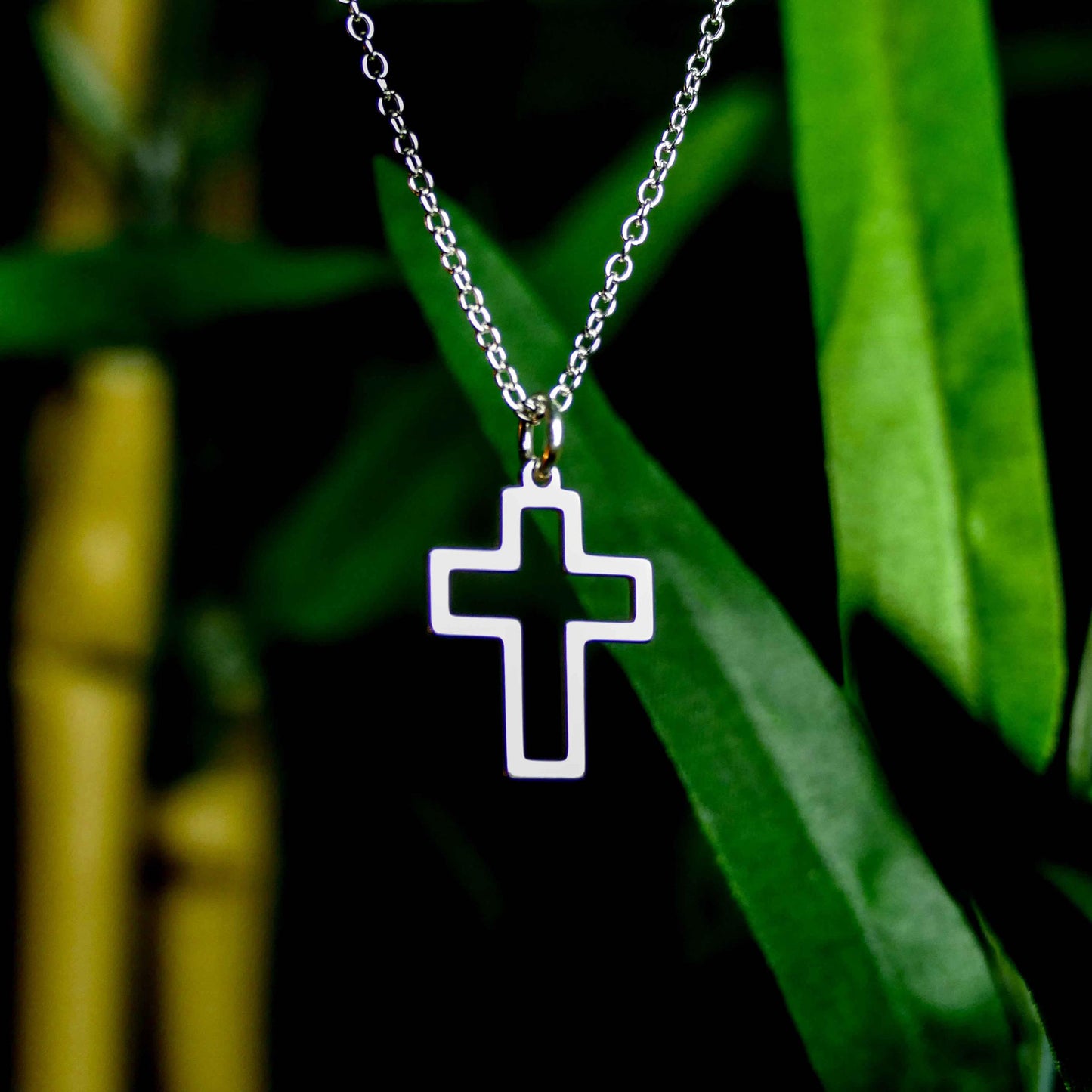 Open Cross Necklace – Minimalist Christian Pendant