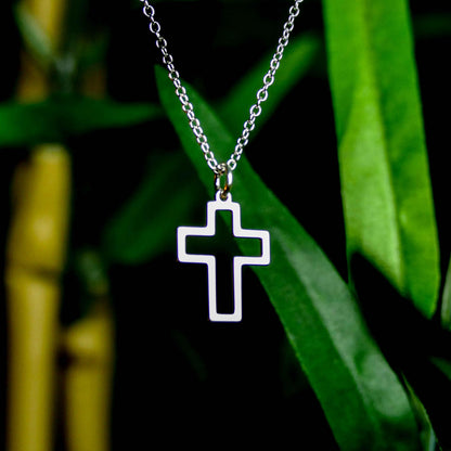 Open Cross Necklace – Minimalist Christian Pendant