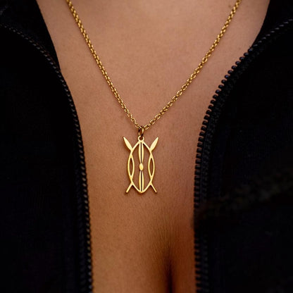 Kenya Elongo Necklace – Sterling Silver Kenya Shield & Spears Pendant by Apsley & Heron