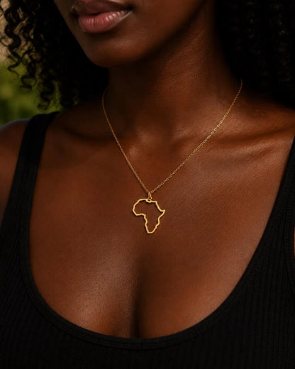 Africa Map Necklace – Sterling Silver Cut Out Pendant by Apsley and Heron
