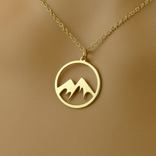 Mountain Charm Necklace in Sterling Silver by Apsley and Heron