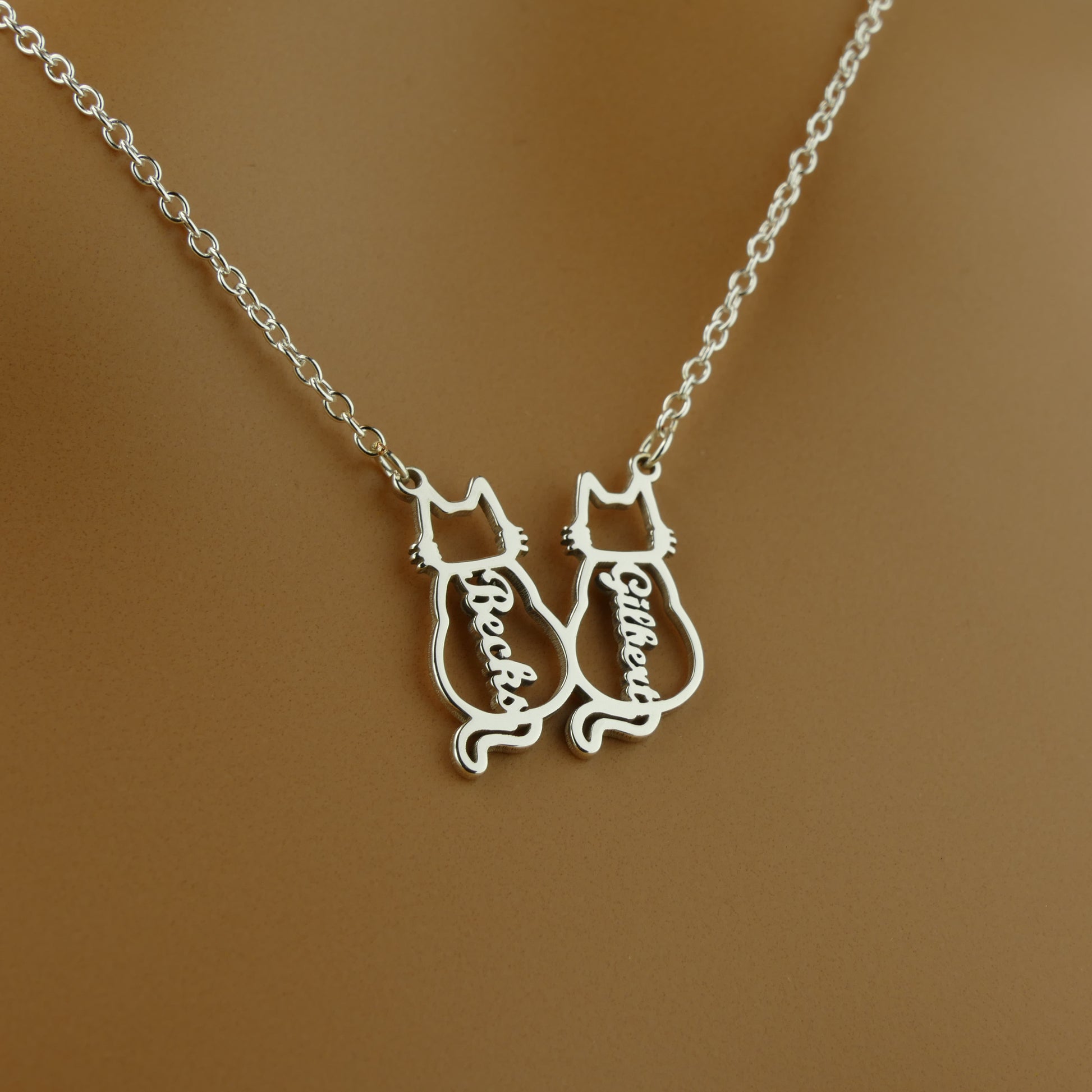 Personalised Cat Name Necklace – Perfect Gift for Cat Lovers