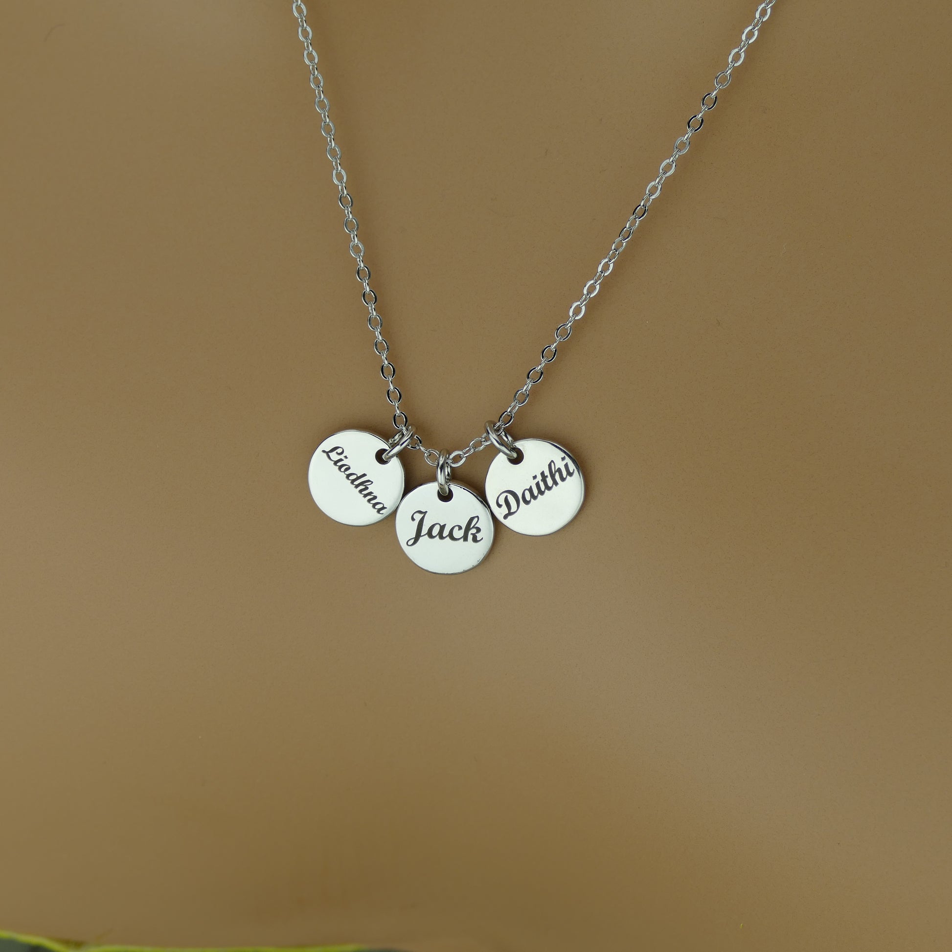 Personalised Disc Initial Necklace in Sterling Silver by Apsley & Heron