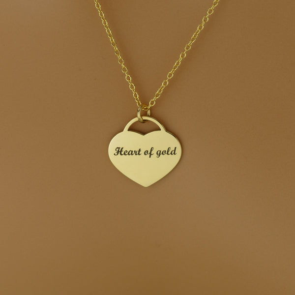 Personalised Engraved Heart Necklace | Sterling Silver Charm by