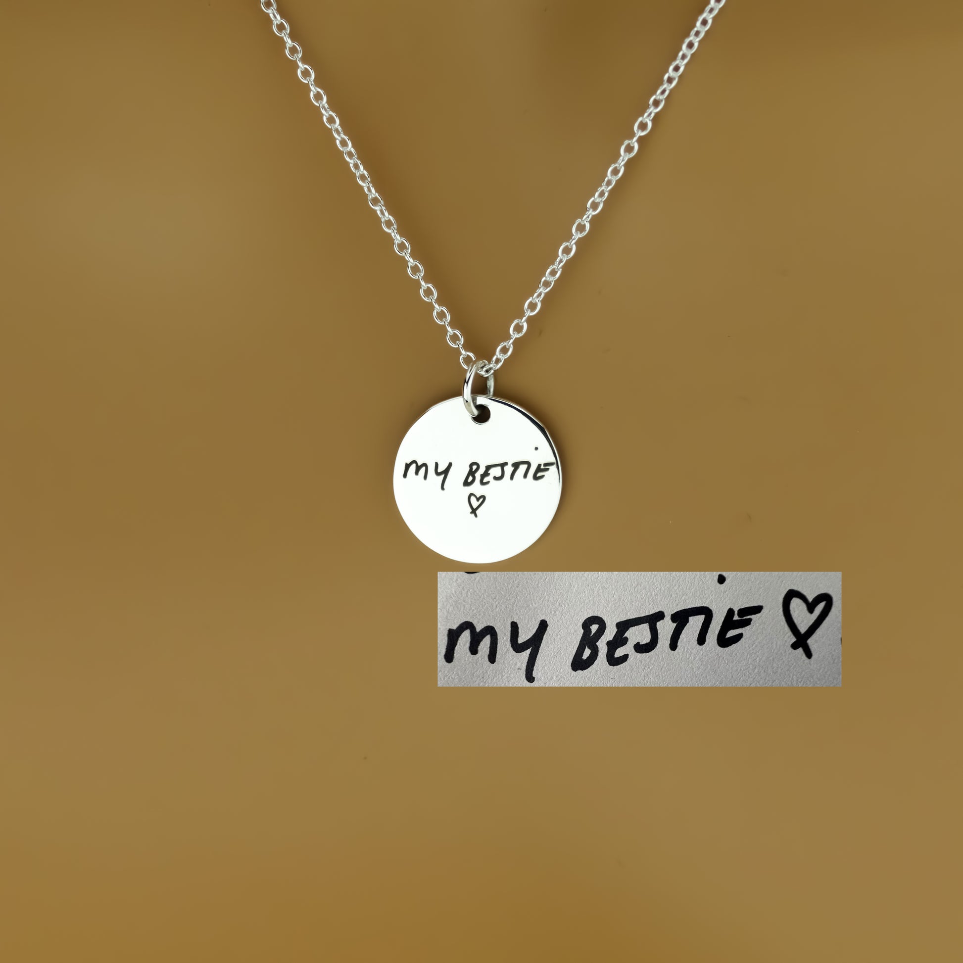 Personalised Handwriting Jewellery in Sterling Silver