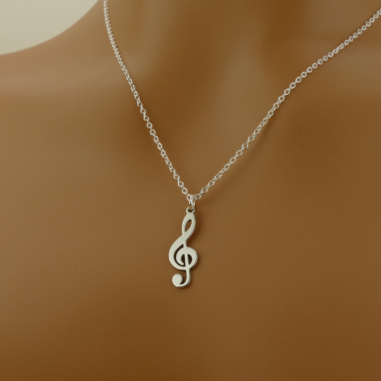 9ct Rose Gold Treble Clef Music Note Necklace – Stylish Jewellery