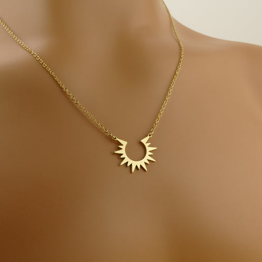 Sunburst Pendant Necklace with 18ct Gold Plating