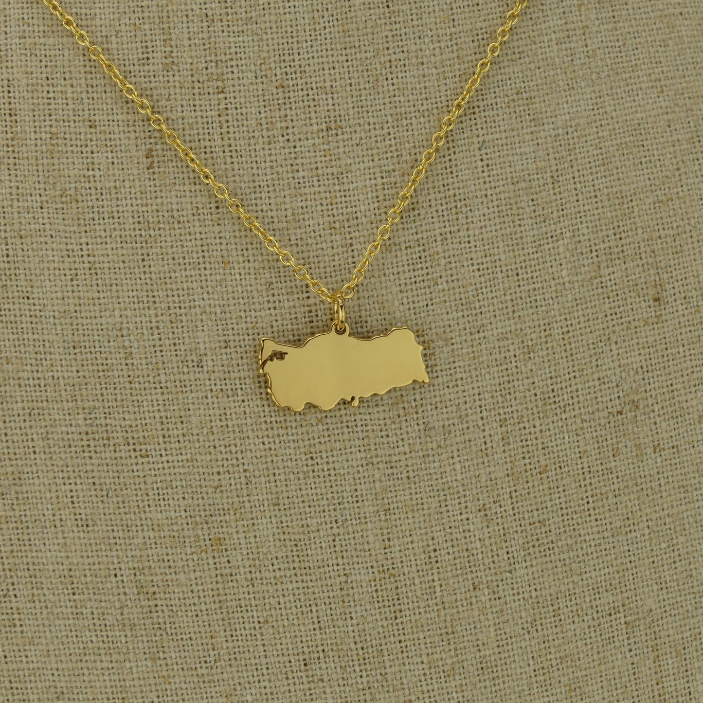 Turkey Map Necklace in Sterling Silver by Apsley and Heron