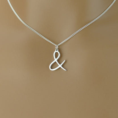 Dainty Ampersand Necklace in Sterling Silver by Apsley and Heron