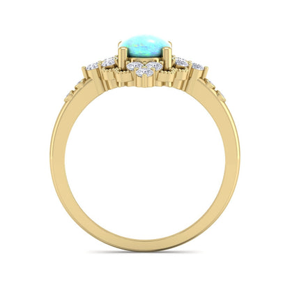 Gold Opal Promise Ring