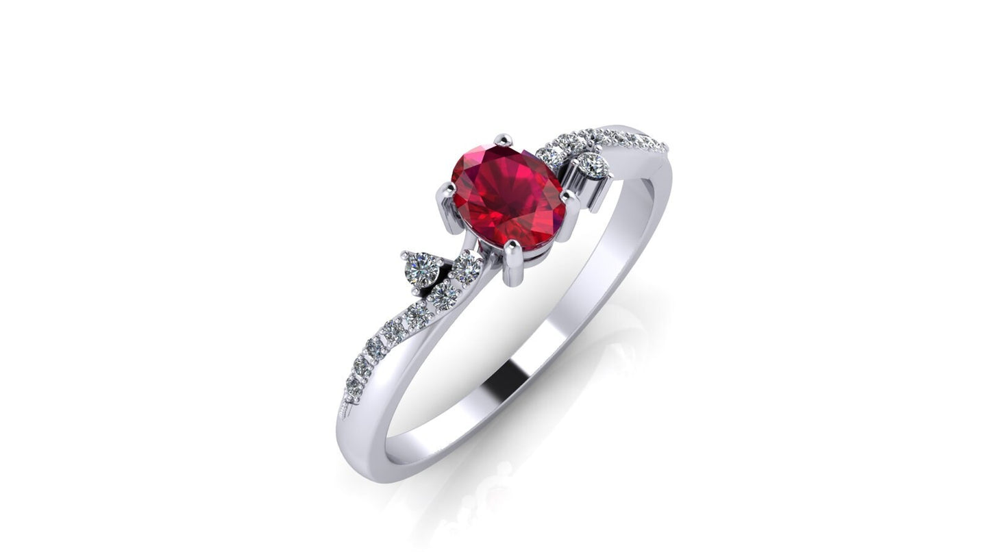 Ruby Twist Ring