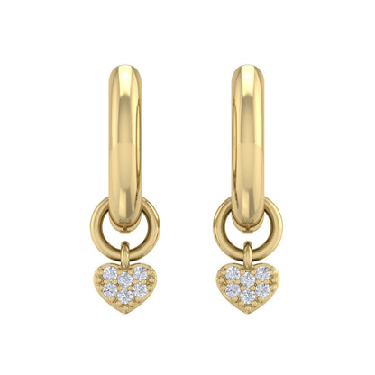 Gold Heart Earrings Hoops