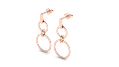 Interlocking Gold Stud Earrings