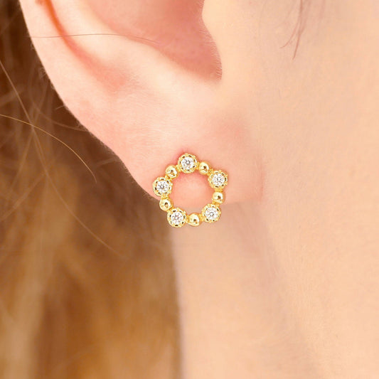 Circled Star Studs