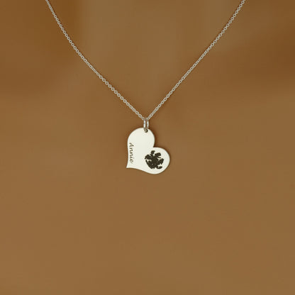 Fingerprint Heart Name Necklace