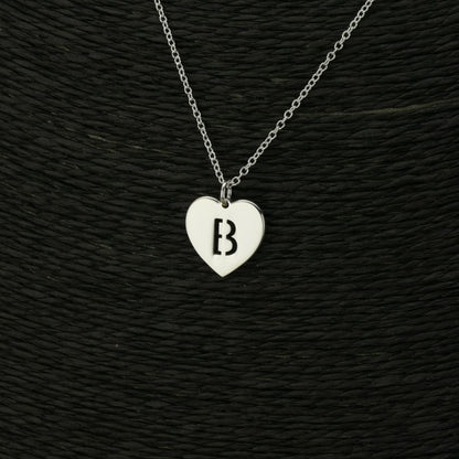 Pierced Heart Initials Necklace